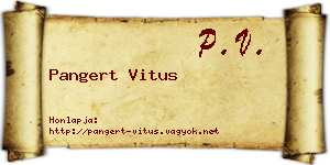 Pangert Vitus névjegykártya